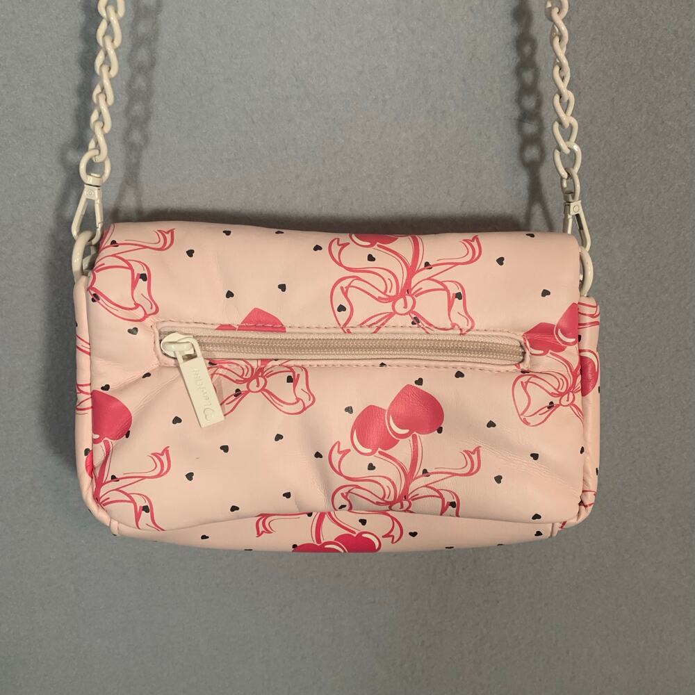 Betsey Johnson Pink Bow Cherry Crossbody Bag